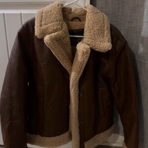Levi's Brown Leather Jacket with Shearling Lining